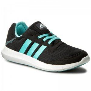 Women’s SZ 7 adidas Performance Element Refresh Black /Teal Aqua Shoes Sneakers